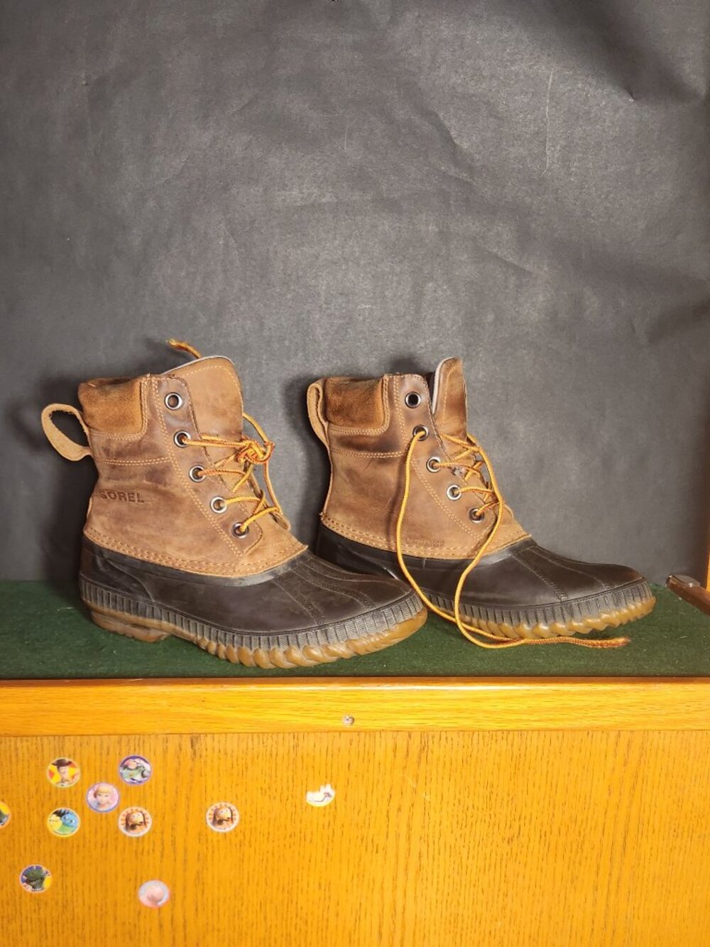 Share Sorel Waterproof Duck Boots Brown Leather Rubber Winter Boots Men's Size 8